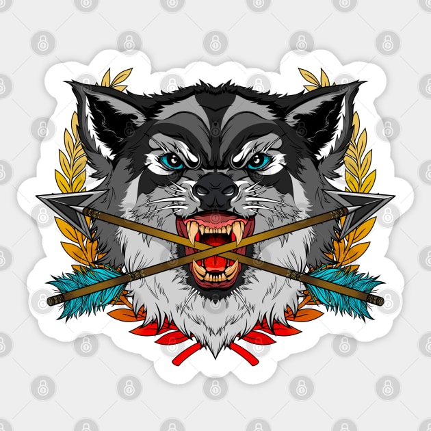 Wolf Sticker by illustratelaw
